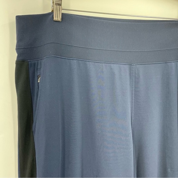 Athleta 2X Venice Wide Leg Pants Navy Blue 0226 Colorblock Travel Active zipper - Picture 3 of 10